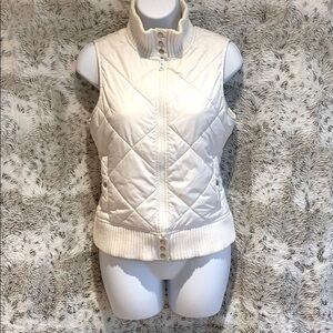 Women's Quilted White Vest
